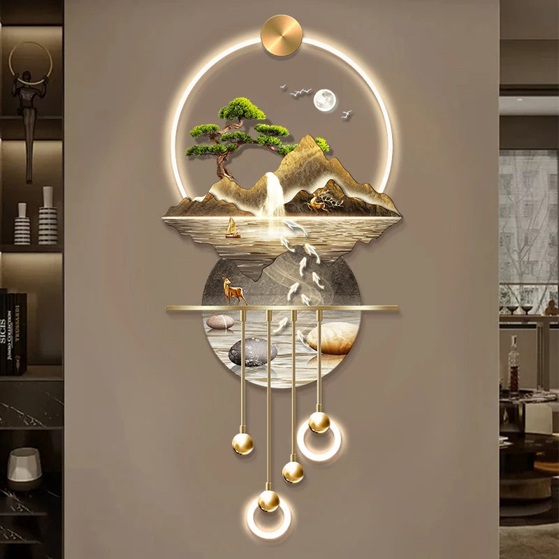 AquaAura™ – Cascading Waterfall LED Wall Art