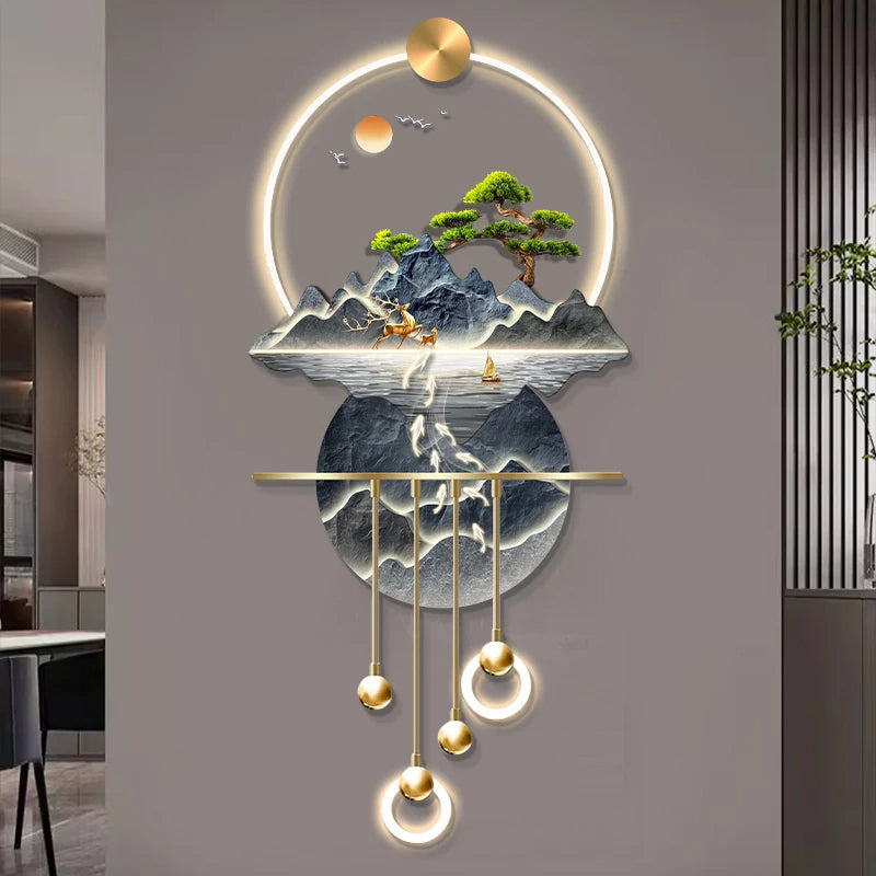 AquaAura™ – Cascading Waterfall LED Wall Art
