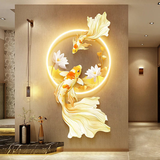 LumiKoi™ – Illuminated Wall Art with Serene Flow