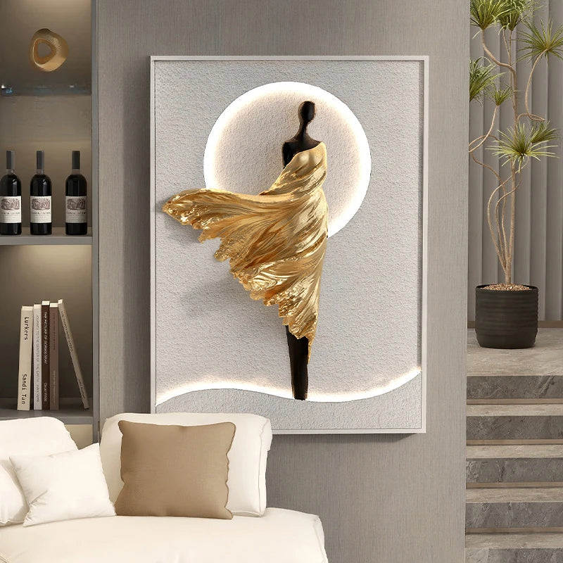 GlowMuse™ – LED-Lit Abstract Girl Wall Decor