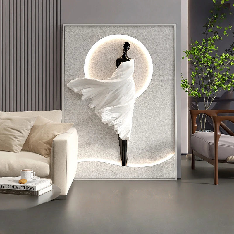 GlowMuse™ – LED-Lit Abstract Girl Wall Decor