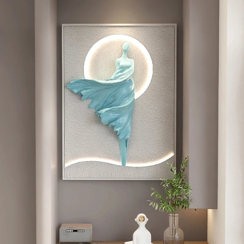 GlowMuse™ – LED-Lit Abstract Girl Wall Decor