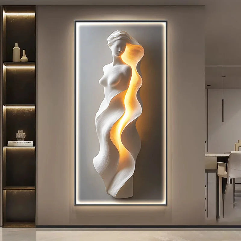 AuraForm™ – LED-Lit Abstract Corridor Wall Decor