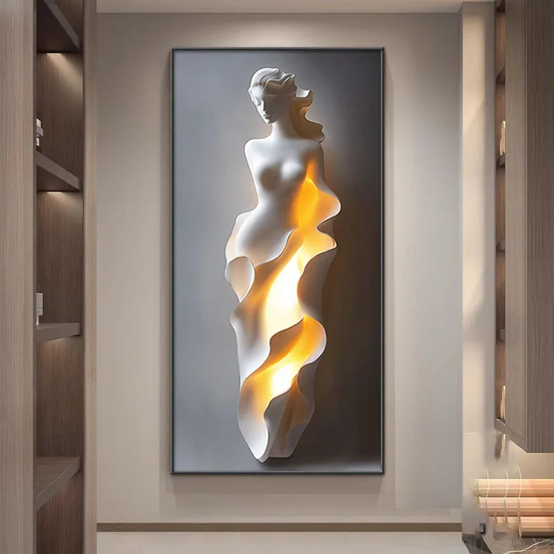 AuraForm™ – LED-Lit Abstract Corridor Wall Decor