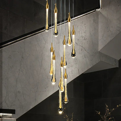 OrionCascade™ – Grand Crystal LED Staircase Chandelier