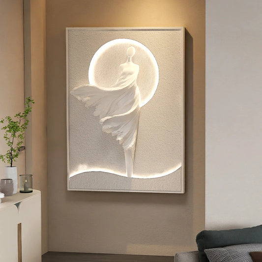 GlowMuse™ – LED-Lit Abstract Girl Wall Decor